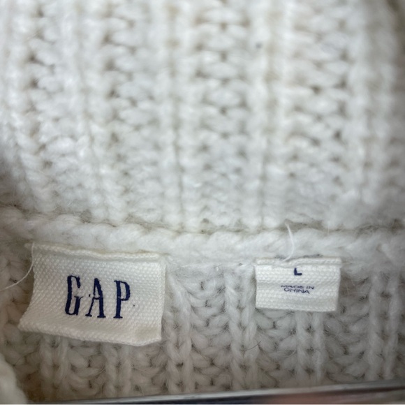 Gap Wool Cream Blend Knit Sweater Size Large - Picture 4 of 10